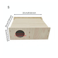 Wooden Hamster Hideout Natural Wood Small Pet Home Easy to Assemble