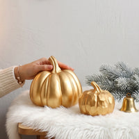 Nordic Style Gold Resin Pumpkin Decorative Ornament