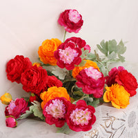 Artificial Peony Bouquet with Velvet Finish