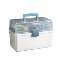 3-Tier Folding Tool Case Transparent Lid 3-Tier Cantilever Toolbox Sturdy