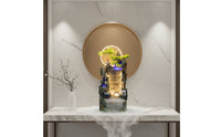 Nature-Inspired Design Rockery Water Fountain Quiet Pump Bonsai Rockery Fountain Bonsai Mountain Water Feature for Living Room, Office