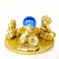 Decorative Arrangement with Figurines Versatile Statue Whimsical for Office