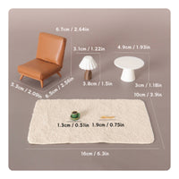 6 Pieces 1/12 Scale Dollhouse Furniture Realistic for Photo Setups, Hobbyists