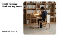 Wooden Desk with Drawers Space-Saving Single-Drawer Wooden Desk for Small areas