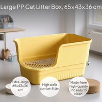 Jumbo Cat Litter Box, Splash-Proof, Odor Control, High Sides