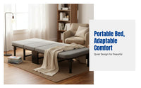 Folding Recliner Bed, Office Nap Chair, Single Lounger, Portable, Steel Frame, Hospital Assistant, Home, Outdoor Camping