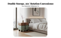 Rotating Cylinder End Table Modern Aesthetic Nightstand Minimalist Aesthetic Space-Saving Design for Adults, Home, Dormitory