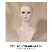 Makeup Display Bust Smooth Hairpiece Mannequin Bust PVC