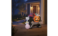 Halloween Inflatable Skeletal Dachshund Outdoor Inflatable Dachshund with Pumpkin Blow-up Spooky for Lawn, Porch