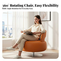 rotating Barrel Chair Modern Design Oversized Round rotating Chair stylish-modern Deep Seat for Apartment Dwellers, homeowners