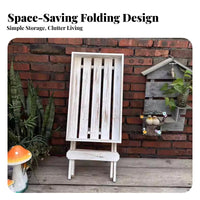 Foldable Plant Stool Folding Design Display Stand sturdy Wood for Living Room