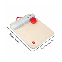 Four-Season Pet Sleeping Pad Water-Resistant-Resistant Pet Cooling Mat with Pillow Skin-Friendly Textile Cat Sleeping Pad with Bolster for Small Dogs