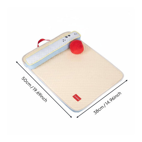 Four-Season Pet Sleeping Pad Water-Resistant-Resistant Pet Cooling Mat with Pillow Skin-Friendly Textile Cat Sleeping Pad with Bolster for Small Dogs