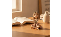 Girl Figurine Matte Tabletop Girl Statue Compact Desktop Figurine for Desk, Shelf, Nightstand