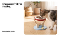 Tilted Raised Cat Bowls Stable Elevated Cat Bowls Sturdy Elevated Pet Bowl for Cats, Small Pets, Home