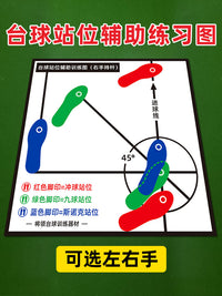 台球站位图辅助图黑八九球斯诺克矫正入位站位辅助练习图训练器材