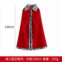 King Cape Costume for Halloween, Christmas, Red Prince Cape