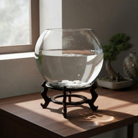 Round Glass Fishbowl High Clearness Desktop Aquatic Pets Bowl Multi-Functional Round Glass Fish Bowl for Beginners, Living Room, Office