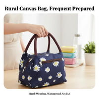Floral Pattern Tote Lightweight Floral Print fastenered Pouch Reusable for outsideing