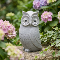 Owls Statue with Lighted Eyes Cute Animal ornament Enchanting Garden Ornament for Gardeners