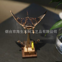 厂家直销魔鬼鱼齿轮手工木制桌面摆件家居生日礼物实木创意