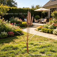 Copper Cattail Wind Chimes Metal Decorative Garden Art