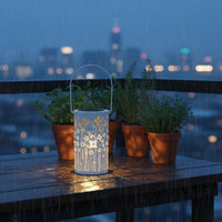Waterproof Dragonfly Cutout Lantern Auto On/deactivate Hollow Metal Solar Lantern Outdoor Lighting for Patio