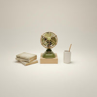 Retro Desk Fan Adjustable Angle Rechargeable Tabletop Fan Quiet for Dorm Room
