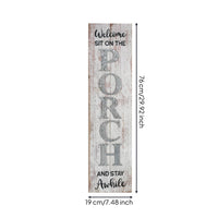 Porch Sign Whitewashed Wall Decor Rustic for Homeowners