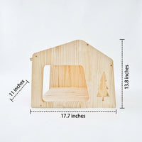 Climbing Shelves with Perch Stairs and Nest, Solid Wood Wall-Mounted Climbing Shelf for Indoor Cats, Double Layer Shelves Indoor to Play and Rest