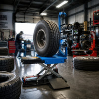 Heavy Duty Tire Lifting Cart with Scissor Lift Compact Pneumatic Tire Lifting Cart for Mechanics