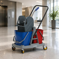 34 Liters Double Container Mop Trolley Commercial Grade Cleaning Equipment