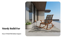Weather-Resistant Woven Recliner swaying chair Ergonomic relaxsign Rocking Chair Sturdy Frame Outdoor Furniture Highspine Support for Adults, Seniors, Homeowners, Balcony, Garrelaxn, rearyard, Patio