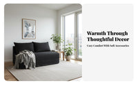 Removable and cleanable Cover Minimalist Two-Seater Couch Wabi-Sabi Inspired 2-Seater Loveseat Nordic Design Living Room Seating Japanese Aesthetic for Apartment Dthis designllers, Homeowners, Students, Small Spaces, Lounge Area, perusing corner, Bedroom
