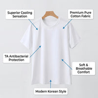 Cooling T-Shirt for, Crew Neck Tee Regular Fit, Breathable Moisture Wicking Base Layer Casual Wear Solid Color