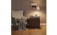 Italian Design Bedside Cabinet with Hidden Compartment Solid Wood Storage Nightstand