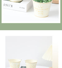 Mini Vintage Iron Bucket Flower Pot for Succulents, Desktop Decor