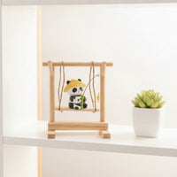 Panda Swing Ornament Artisanal Panda Figurine Adorable for Office, Living Room