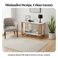 Modern Design 2-Tier Side Table Compact Size 2-Tier Console Stand Sturdy Construction Home Furniture Scratch-Resistant Finish for Homeowners, Apartment Dwellers, Interior Decorators, Living Room, Balcony, Bedroom, Entryway