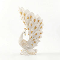 Peacock Vase Gold-Accented Peacock Figurine Sculpted for Entryway, Art Lovers