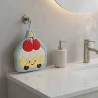 Coral Fleece Hanging Towel Lintnon-Shedding Cake Hand Towel Soft for Bathroom