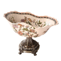 Fruit Bowl with Pedestal Vintage-Style Dish Stable for Dining Table, Living Room