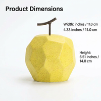 Ceramic Fruit Sculpture for Home Decor, Speckled Glaze Figurine, Modern Minimali #variant:Black Dot Yellow