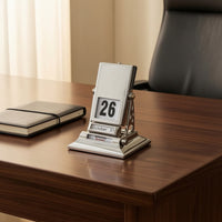 Retro Perpetual Calendar Mechanical Desktop Flip Calendar Compact Ornament Decorative for Study, Reception Desk