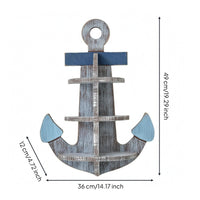 Boat Wall Shelf Distressed Finish Home Decor Wood and Iron