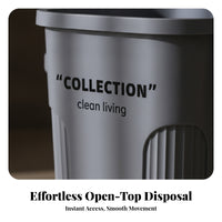 Wide-Opening Trash Can with Handles | Large Capacity Design, Space-Saving Tapered Shape, Rectangular Trash Can, for Kitchen