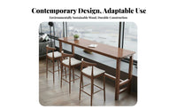 Solid Wood Bar Table Modern Dining Table Narrow Long Console Table Multi-functional Household Furniture Crafted from Rubberwood Suitable for Couples Cafe Balcony Living Room Homeowners