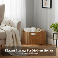 Corner Lidded Basket Space-Saving Household Storage With Handles for Homeowners