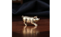 Brass Pig Figurine Antique-Finish Brass Pig Miniature for Collectors