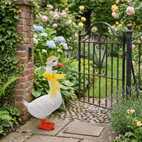 Goose Ornament with Hat Resin Garden Goose Statue Decorative Garden Statue for Gardeners, Homeowners, Yard, Patio, Flower Bed